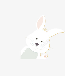 白色卡通小兔子矢量图素材