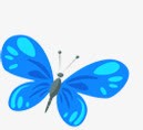 蓝色水彩手绘蝴蝶素材