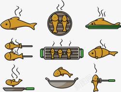 烹饪煮鱼饮食健康素材