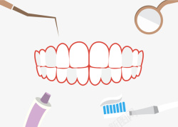 牙齿诊疗矢量图素材