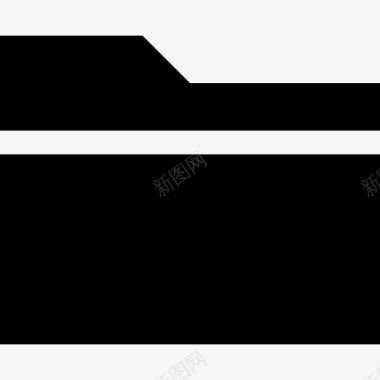 黑色的文件夹形状与水平直线图标图标