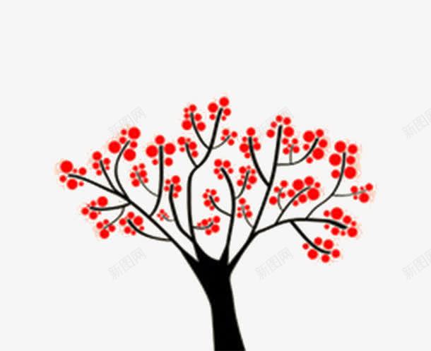 红色梅花树png免抠素材_88icon https://88icon.com 梅花树 植物 红色 黑色