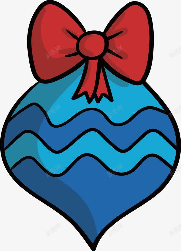 蓝色圣诞球png免抠素材_88icon https://88icon.com 圣诞球 圣诞节 矢量png 红色蝴蝶结 蓝色圣诞球 蝴蝶结