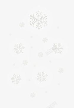 冬季手绘白色雪花装饰素材
