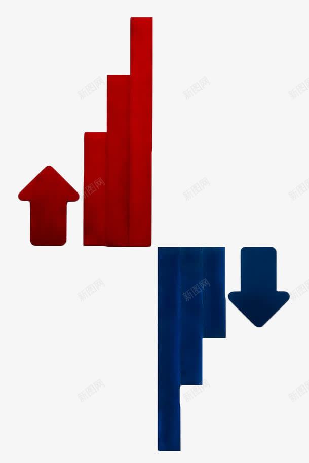 彩色图表箭头png免抠素材_88icon https://88icon.com 上升 下滑 业绩 向下 图表 箭头
