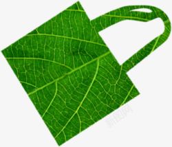 绿色树叶手提袋装饰素材