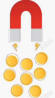 磁铁磁力磁铁吸附现象图标图标