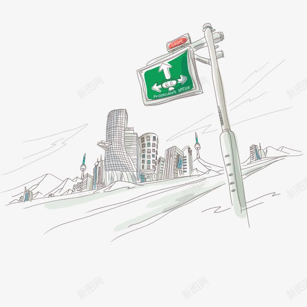 手绘道路路标png免抠素材_88icon https://88icon.com 手绘路标 路标 道路 道路路标