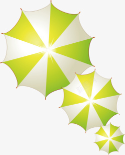 绿色伞子装饰矢量图素材