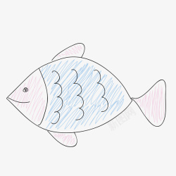 儿童抱鱼吉祥图手绘简笔鱼高清图片