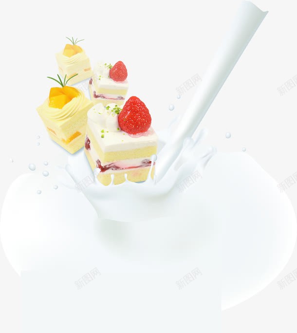 蛋糕风格酸奶海报png免抠素材_88icon https://88icon.com 海报 蛋糕 设计 酸奶 风格
