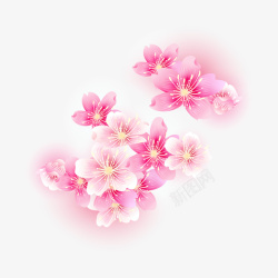 粉色花朵装饰配景矢量图素材