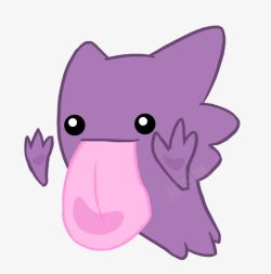 吐舌头的紫色小怪物素材