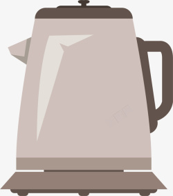 咖啡色反光扁平家用烧水壶素材