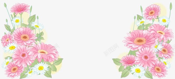 粉色花手绘花簇png免抠素材_88icon https://88icon.com 手绘 粉色 花 花簇