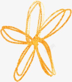 手绘黄色线条花朵插图素材