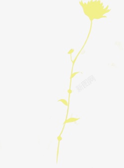 黄色朦胧创意花朵素材