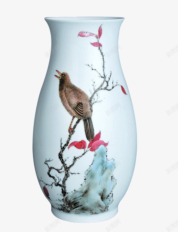 简约花瓶png免抠素材_88icon https://88icon.com 古董 白色瓶子 简约花瓶 鸟画花瓶