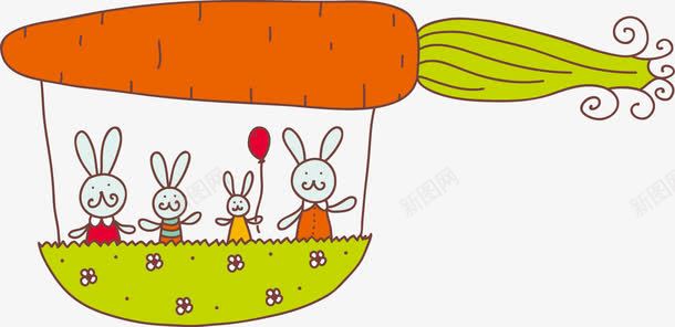 卡通可爱红萝卜气球兔子png免抠素材_88icon https://88icon.com 兔子 卡通 可爱 气球 红萝卜