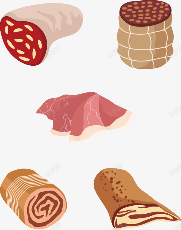 肉卷蛋糕矢量图ai免抠素材_88icon https://88icon.com 免费png 图片 插图 矢量插图 美食 肉 肉卷 蛋糕 矢量图