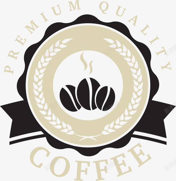 米黄色简约咖啡豆标签png免抠素材_88icon https://88icon.com coffee 免抠PNG 标签 简约咖啡豆 米黄色 绸带 装饰图案