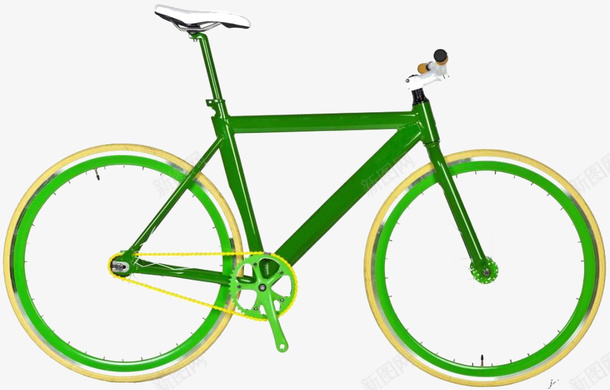 绿色死飞自行车png免抠素材_88icon https://88icon.com 交通工具 死飞 绿色的 自行车