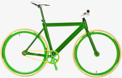 绿色死飞自行车素材