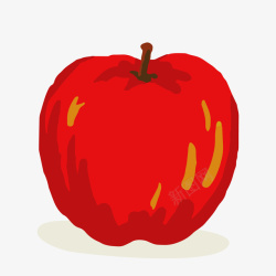 水彩绘红苹果素材