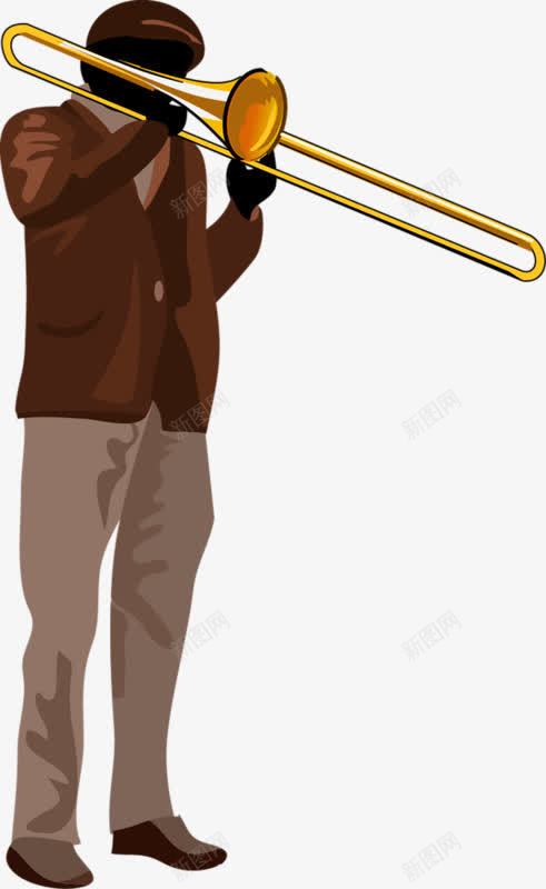 吹长号的音乐人png免抠素材_88icon https://88icon.com 吹奏 手绘 长号 音乐人