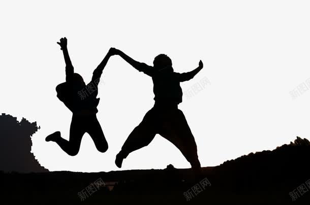 跳跃的人png免抠素材_88icon https://88icon.com 人 剪影 跳起来的人 跳跃 黑色