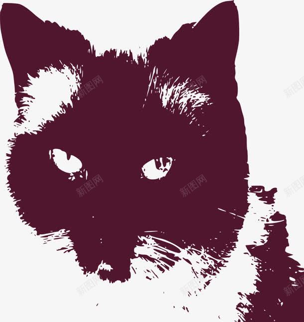 黑色的波斯猫png免抠素材_88icon https://88icon.com 动物 波斯猫 波斯猫插画 眼神 黑色