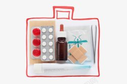 手绘医药箱素材