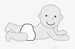 男婴儿穿纸尿裤趴着的男婴儿高清图片