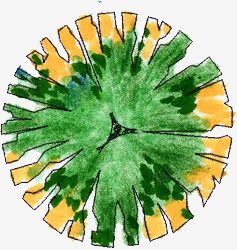 绿色分裂艺术树叶平面素材