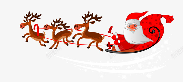 圣诞老人雪橇png免抠素材_88icon https://88icon.com 圣诞素材 圣诞老人雪橇 节日