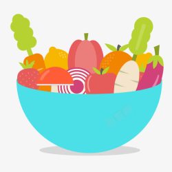 装着的水果装着蔬菜和水果的碗高清图片