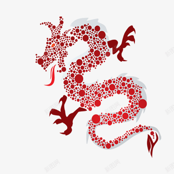 手绘长龙psd免抠素材_88icon https://88icon.com 手绘 新年 节日 长龙 长龙素材下载