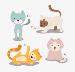 4款可爱宠物猫素材