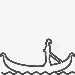 小舟威尼斯泛湖小舟图标图标