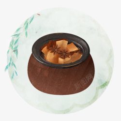 一罐子红烧肉素材