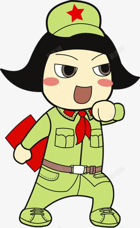 绿色军装女兵卡通png免抠素材_88icon https://88icon.com 军装 卡通 女兵 绿色