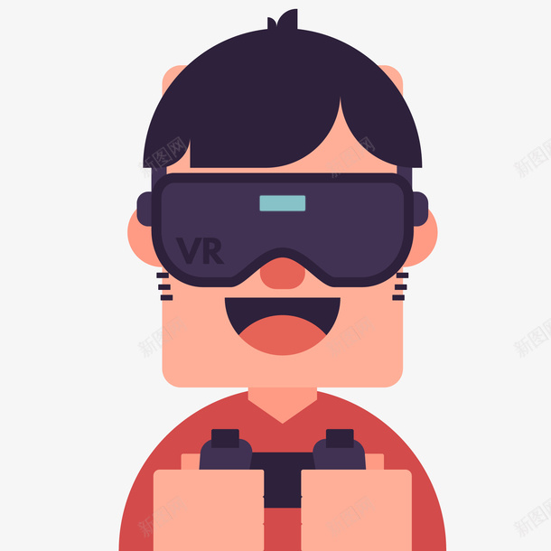 创意戴VR头显的人物头像矢量图ai免抠素材_88icon https://88icon.com VR 人物头像 人物设计 电子设计 科技产品 矢量图