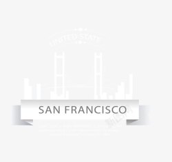 白色旧金山金山大桥建筑素材