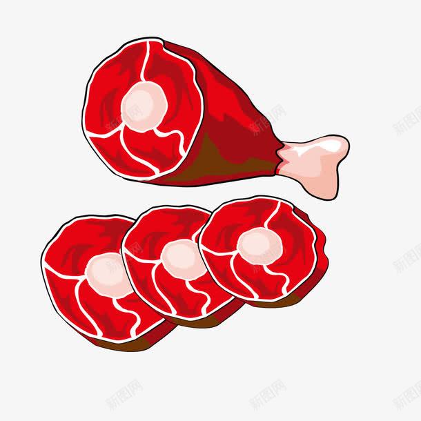 手绘大火腿png免抠素材_88icon https://88icon.com 手绘火腿 火腿 红色火腿