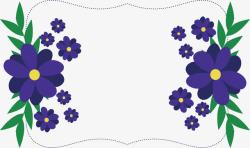 紫色花朵标题框素材