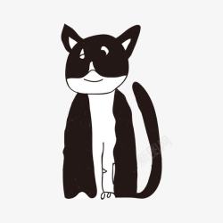 黑猫简笔画素材