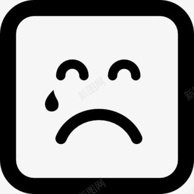 钥匙PNG图泪珠落在悲伤表情的脸图标图标