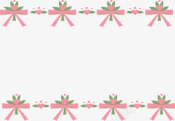 粉红蝴蝶结装饰框矢量图素材