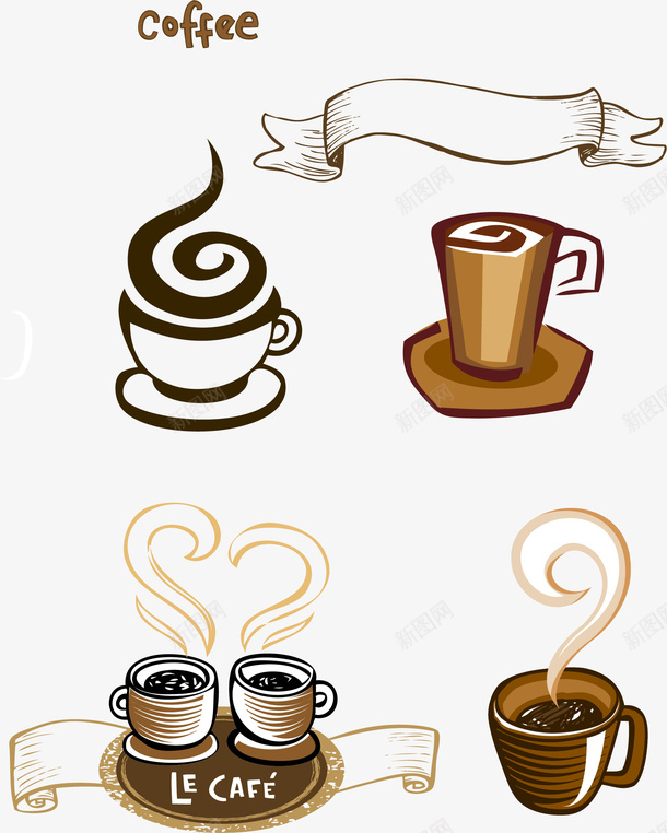 咖啡杯子png免抠素材_88icon https://88icon.com 咖啡杯 杯子 热气 矢量咖啡杯子 矢量边框 边框素材