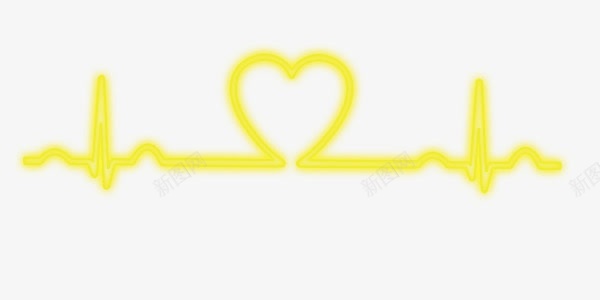 黄色心电图线条png免抠素材_88icon https://88icon.com 医疗 心电图 素材 线条 黄色